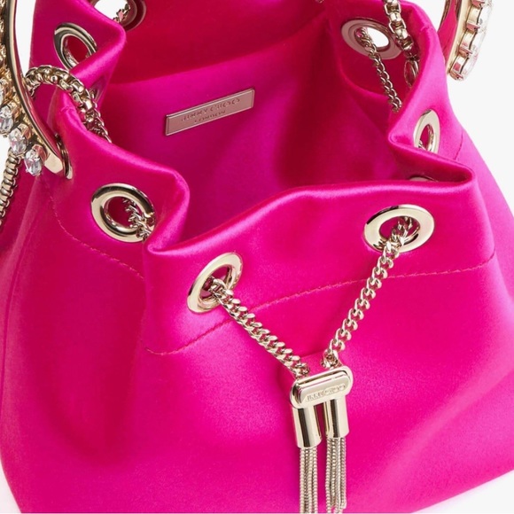 Jimmy Choo pink satin Bon Bon bag - Picture 3 of 5